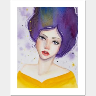 Purple hair Posters and Art